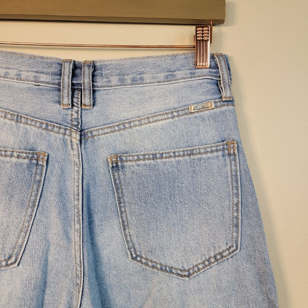 KanCan 90s Baggy Wide Leg Straight Jeans Light Wash Distressed Crossover 5 26 - Picture 9 of 12